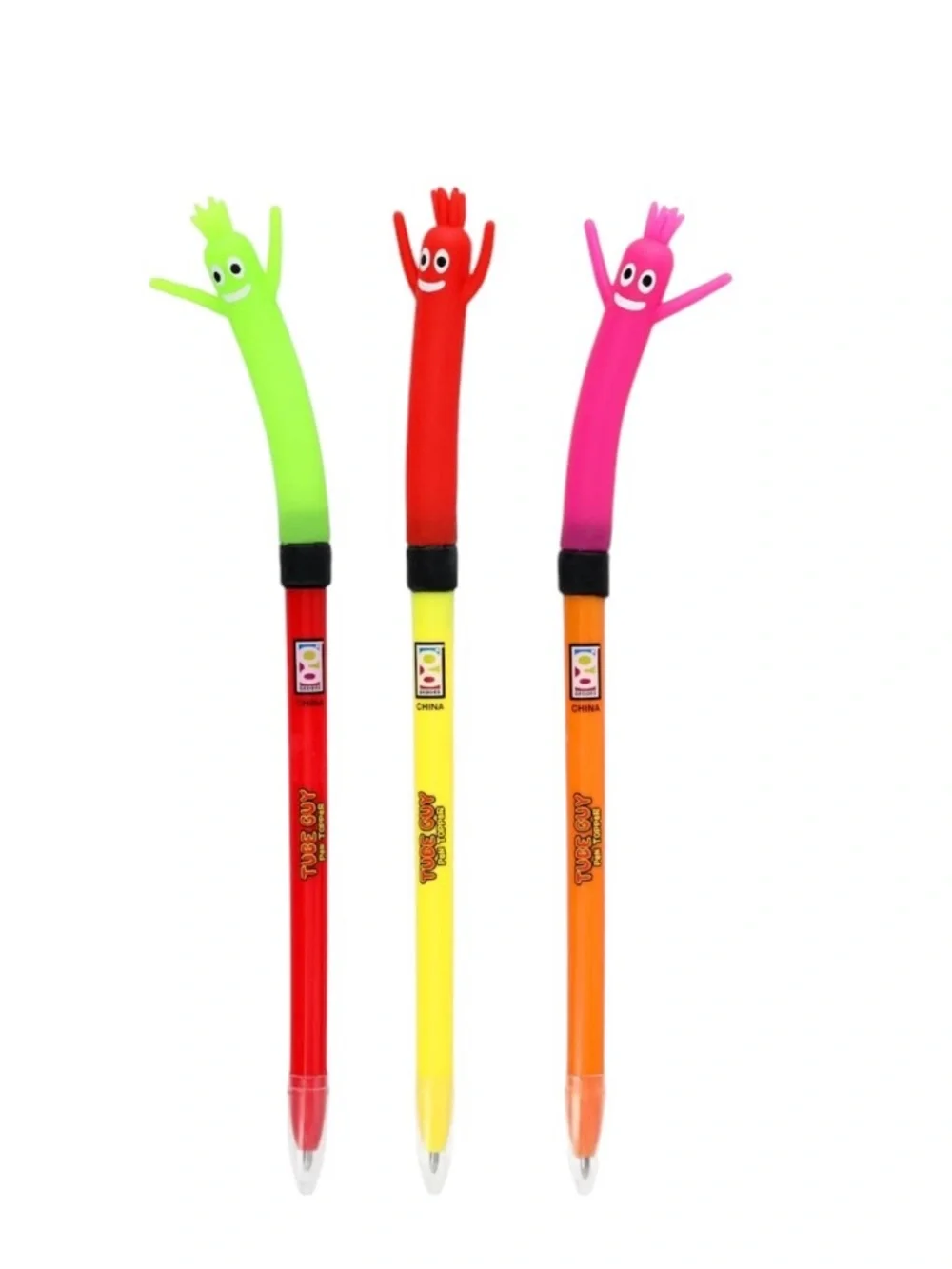 Red , Yellow and Pink Wacky Waving Inflatable Arm Flailing Tube Guy Man Pen Set